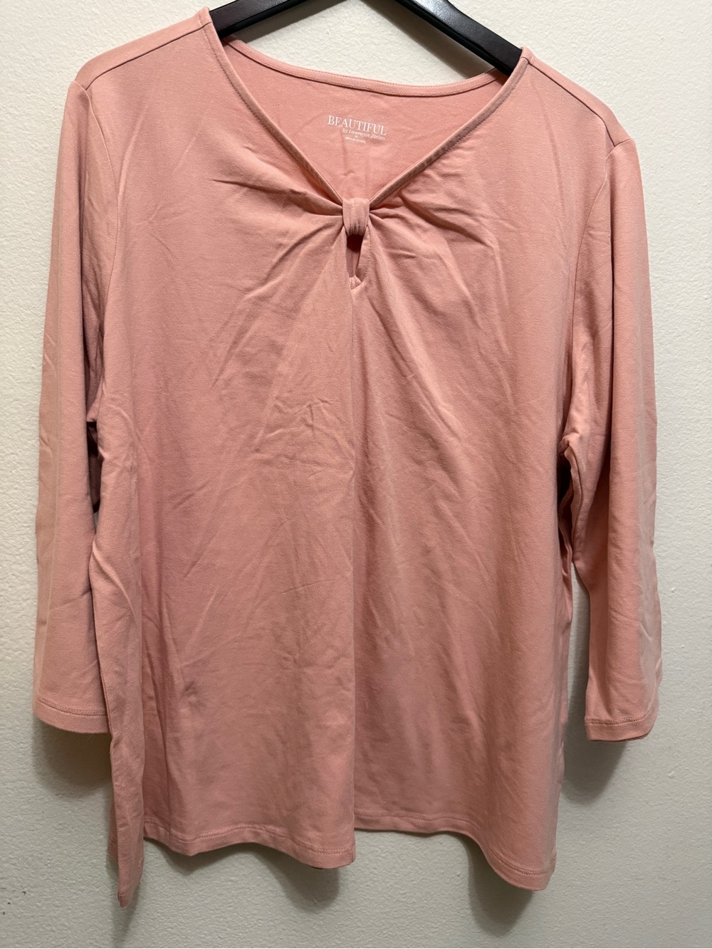 Beautiful by Lawrence Zarian 2X Blush Pink Twist Neck Top
